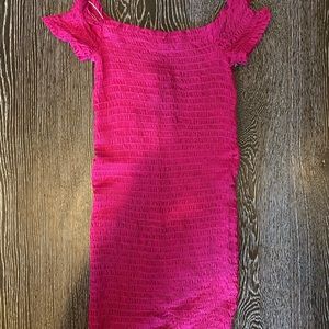 LA hearts ruched pink dress strapless